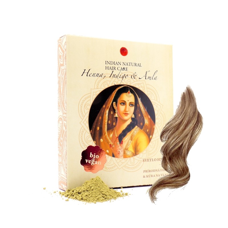 Obrázok Indická Henna, Indigo & Amla 200g (svetlo hnedá farba) - Indian Natural Hair Care